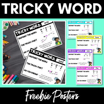 Preview of HEART WORD POSTERS - High Frequency Words with Tricky Spellings - FREEBIE