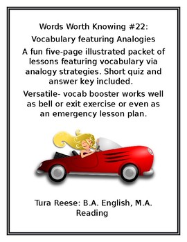Preview of WORDS WORTH KNOWING #22: Vocab with Analogies