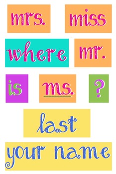 Preview of Tropical - WORDS for your Where is the counselor sign