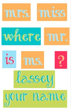 Preview of Dots on Turquoise - WORDS for your Where is the counselor sign