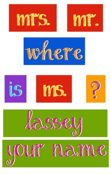 Preview of Primary Colors - WORDS for your Where is the counselor sign