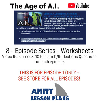 Preview of The Age of AI Episode 7: Saving the World One Algorithm at a Time - Worksheet