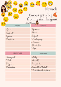 Preview of WORKSHEET - Emojis get a big thumb-up from British linguist