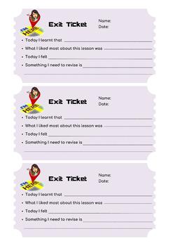 Preview of WORKSHEET - Exit ticket (evaluation instrument)