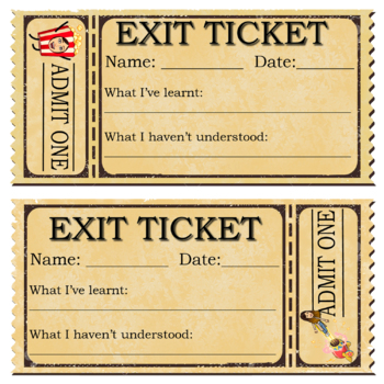 Preview of WORKSHEET - Exit tickets