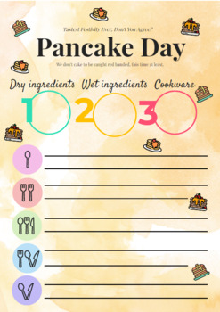 Preview of WORKSHEET - Pancake Day