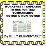 WORKSHEET TEMPLATES TO USE FOR TEXT SUMMARIZING FICTION & 