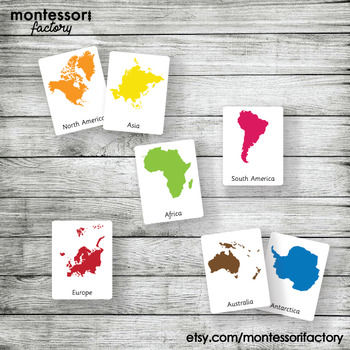 WORLD CONTINENTS | MONTESSORI Printable Nomenclature Three ...