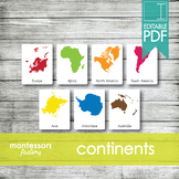 WORLD CONTINENTS | MONTESSORI Printable Nomenclature Three