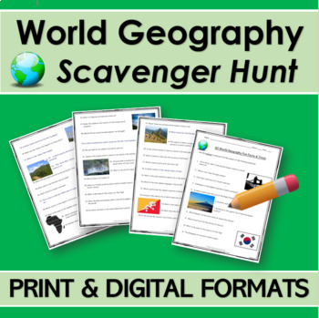 Preview of WORLD GEOGRAPHY SCAVENGER HUNT | WebQuest