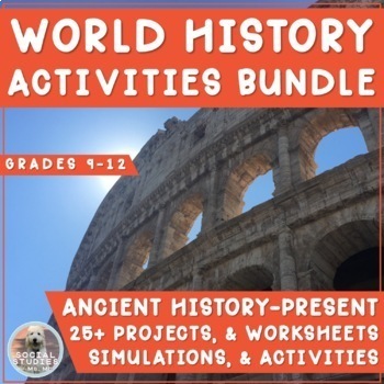 Preview of WORLD HISTORY ACTIVITIES BUNDLE! 25+ Projects, Simulations, & Worksheets!