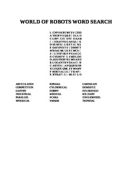 Preview of WORLD OF ROBOTS WORD SEARCH
