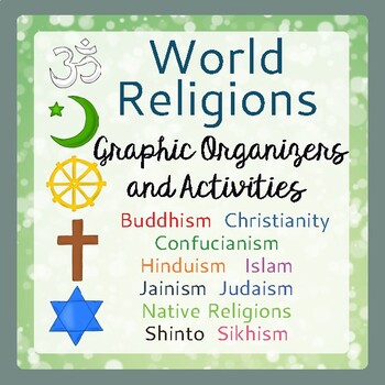 Preview of WORLD RELIGIONS Graphic Organizers, Activities PRINT and EASEL