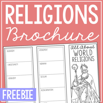 Preview of WORLD RELIGIONS History Research Report Project | Activity Worksheet FREE