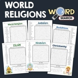 WORLD RELIGIONS Word Search Puzzle Activity Worksheets Sec