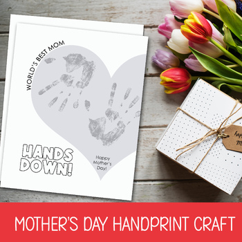 Preview of WORLD'S BEST MOM AWARD, MOTHER'S DAY HANDPRINT CRAFT FOR MOM FROM CHILD