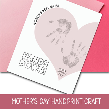 Preview of WORLD'S GREATEST MOM AWARD, MOTHER'S DAY HANDPRINT GIFT FOR MOM FROM CHILD