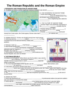 Preview of WORLD UNIT 2 LESSON 4. Roman Republic and Roman Empire GUIDED NOTES