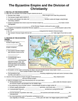 Preview of WORLD UNIT 4 LESSON 1 Byzantine Empire & Division of Christianity GUIDED NOTES