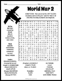 (5th, 6th, 7th, 8th Grade) WORLD WAR 2 Word Search Puzzle 