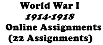 Preview of WORLD WAR I ONLINE  ASSIGNMENT BUNDLE (MICROSOFT WORD)