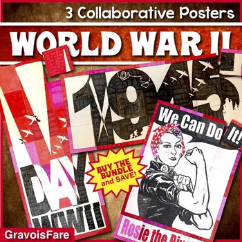 Preview of WORLD WAR II Activities — BUNDLE of Three Collaborative Posters