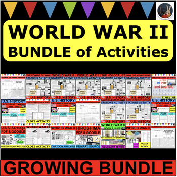 Preview of WORLD WAR II WWII GROWING BUNDLE Activities U.S. History WW2