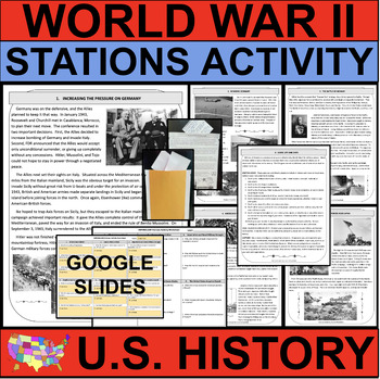 Preview of WORLD WAR II World War 2 U.S. History STATIONS (PDF & GOOGLE)