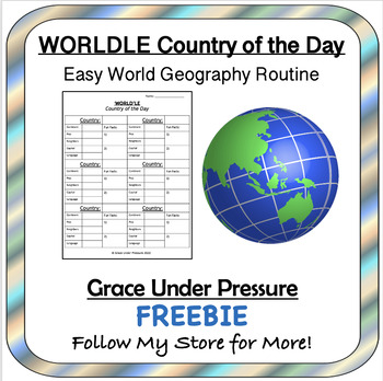 Preview of WORLDLE Country of the Day: World Geography Country Study FREEBIE