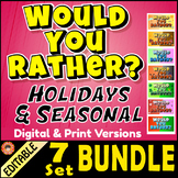 WOULD YOU RATHER Holiday/Seasonal 7 SET BUNDLE ~Digital & 