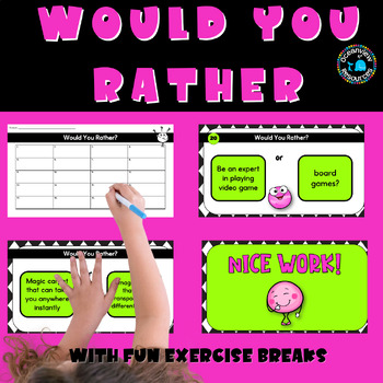 Preview of WOULD YOU RATHER  interactive PowerPoint Game.