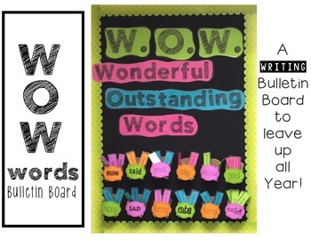 Preview of W.O.W. {Wonderful Outstanding Words} Interactive Writing Bulletin Board