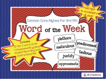 Preview of WOW:  Word of the Week Intermediate Program (tier 2 vocabulary enrichment!)