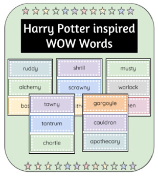 Preview of WOW Words - Guided Writing groups & Literacy Circles - Harry Potter inspired