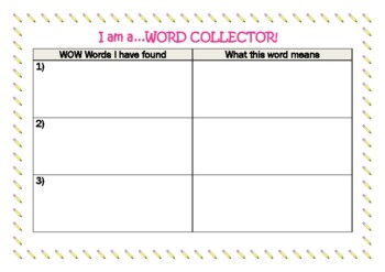 Preview of The Word Collector by Peter H. Reynolds - Literacy Activity