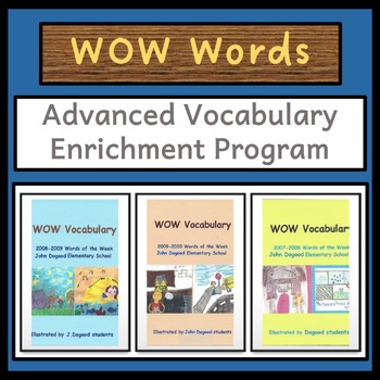 Preview of WOW Words Vocabulary Enrichment Program ~ Year One