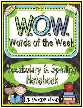 Preview of Vocabulary Interactive Notebook (W.O.W. Words of the Week)