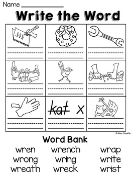 wr kn gn silent letters worksheets activities no prep by miss