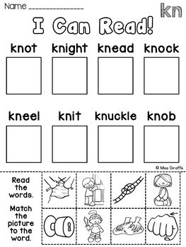 wr kn gn silent letters worksheets activities no prep by miss