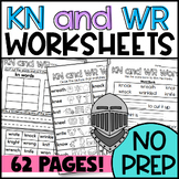 WR and KN Silent Letter Worksheets: Sorts, Read and Draw, 