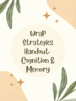 Preview of WRAP Strategies Handout | Speech Therapy | Cognition, Memory, Aphasia, TBI
