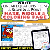 WRITE A LINEAR EQUATION FROM A SLOPE & A POINT Maze, Riddl