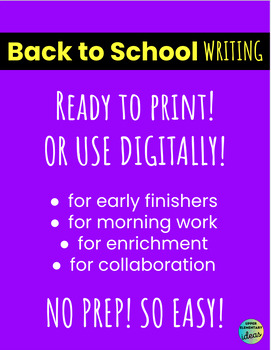 Preview of WRITE IT OUT Opinion Writing for Back to School BUNDLE