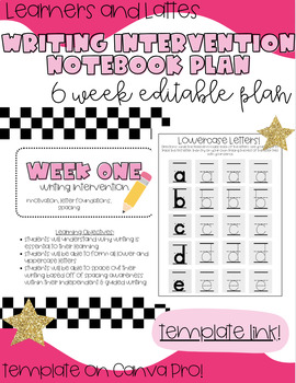 Preview of WRITER'S NOTEBOOK | WRITING INTERVENTION PLAN