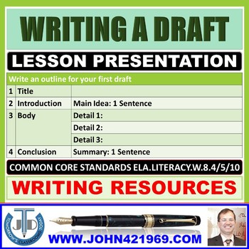 Preview of WRITING A DRAFT LESSON PRESENTATION