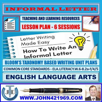 Preview of INFORMAL LETTER WRITING: LESSON AND RESOURCES