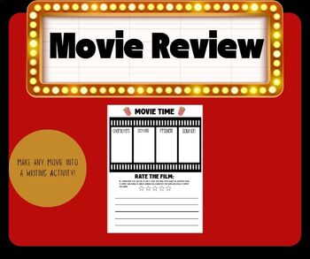 Preview of WRITING ACTIVITY- MOVIE REVIEW