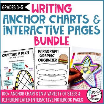 Preview of WRITING ANCHOR CHARTS AND INTERACTIVE WRITING NOTEBOOK PAGES BUNDLE