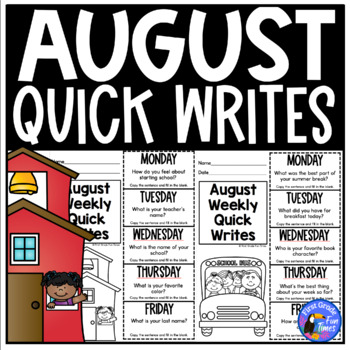 Preview of Back to School Activities Quick Writes First Week of School