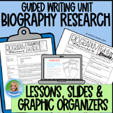 WRITING 7th Grade Biography Research Unit - Slides, Graphi